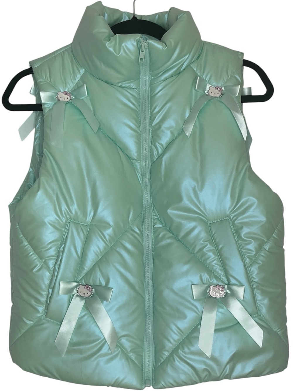 Forever 21 X Hello Kitty Puffer Vest in Mint Size Small